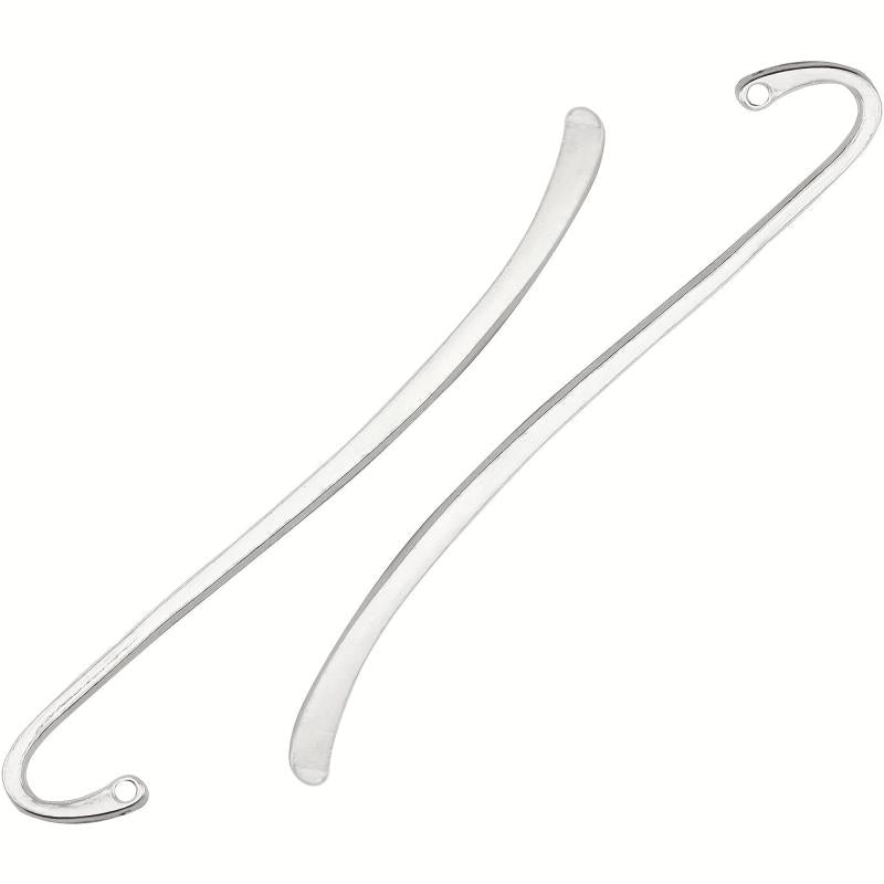 15pcs Silver Plated Smooth Bookmark Charms for Jewelry Making