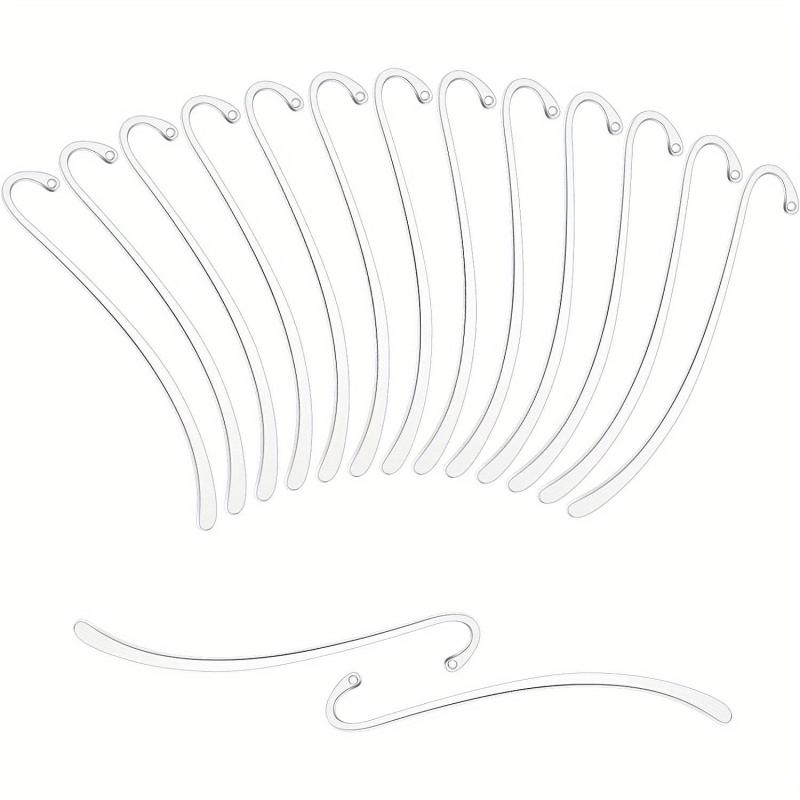 15pcs Silver Plated Smooth Bookmark Charms for Jewelry Making