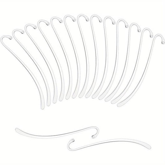 15pcs Silver Plated Smooth Bookmark Charms for Jewelry Making