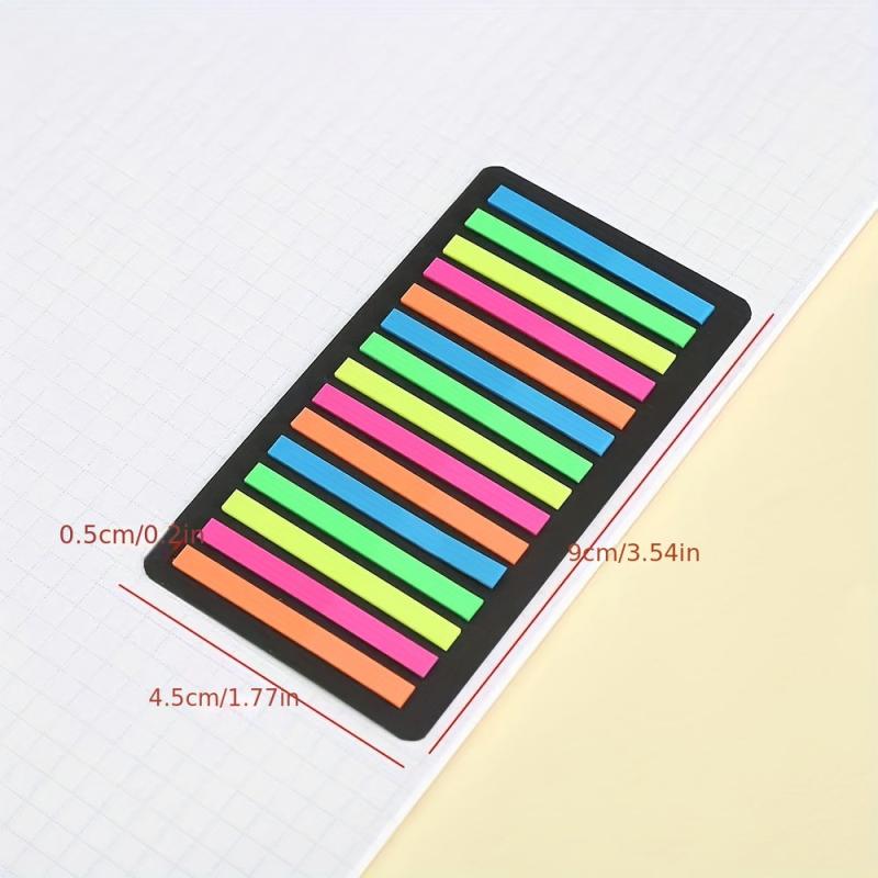 300pc Sticky Notes Set Transparent Highlight Strips Various Colors Page Markers