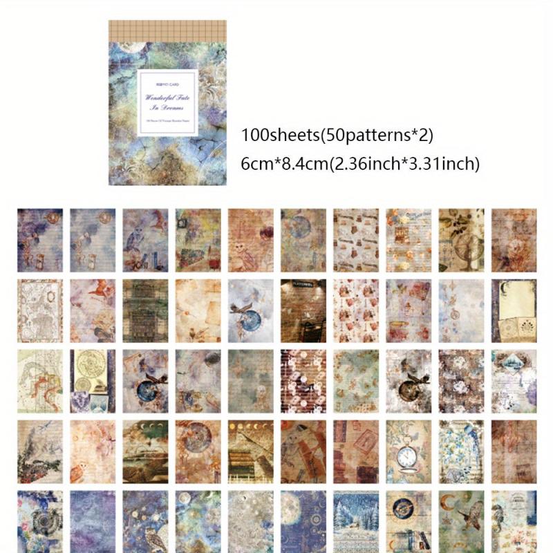 100 Sheets Vintage Dreams Scrapbook Paper Message Book Material