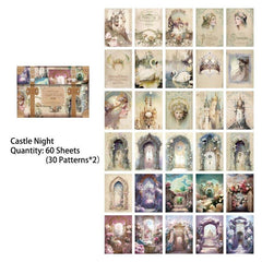60 Sheets Vintage Scrapbook Paper Supplies for Crafts