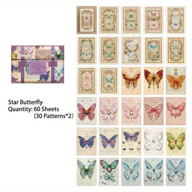 60 Sheets Vintage Scrapbook Paper Supplies for Crafts