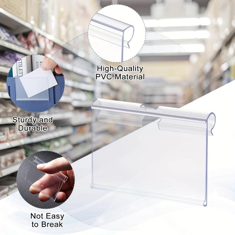 Clear Plastic Basket Labels Clip 20PCS