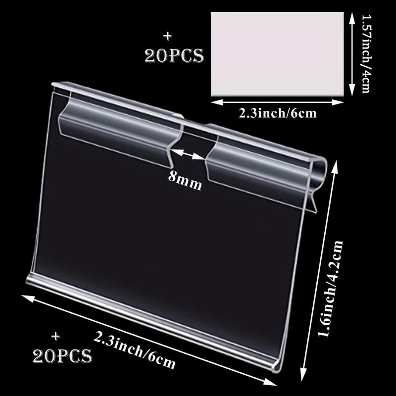 Clear Plastic Basket Labels Clip 20PCS