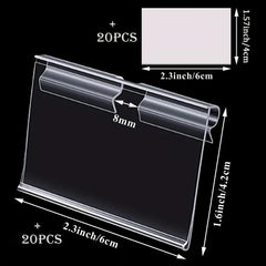 Clear Plastic Basket Labels Clip 20PCS