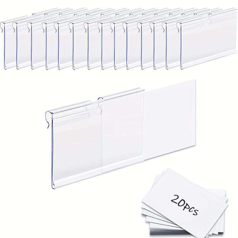 Clear Plastic Basket Labels Clip 20PCS