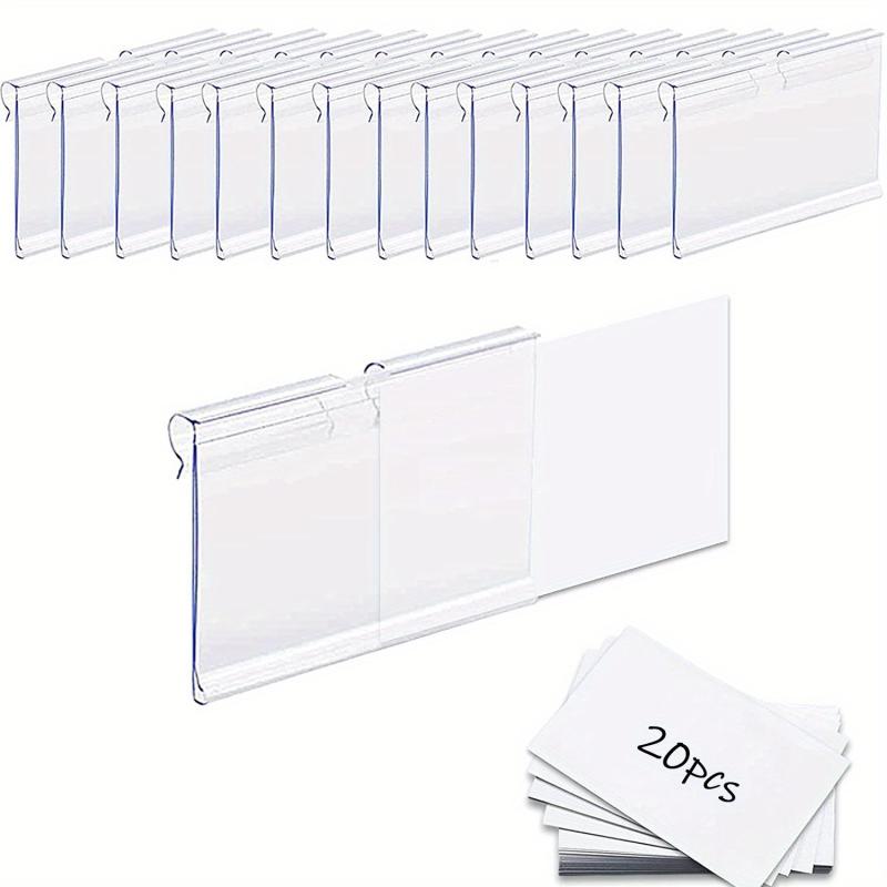 Clear Plastic Basket Labels Clip 20PCS