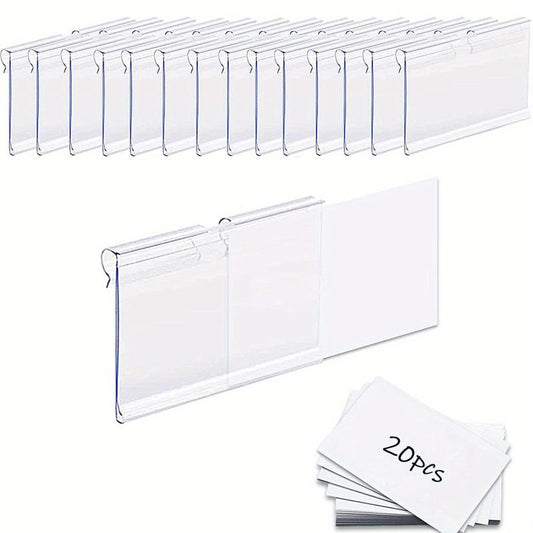 Clear Plastic Basket Labels Clip 20PCS