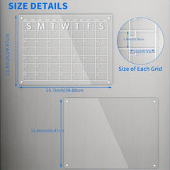 Acrylic Weekly Planner Board Magnetic Dry Erase