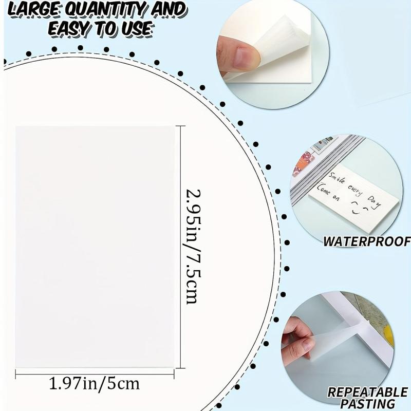 100pcs Transparent Sticky Notes 7.62 x 5.08 cm