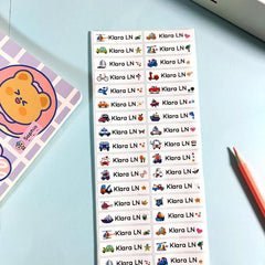 60/240 Custom Name Stickers Waterproof School Label Personalized Decal