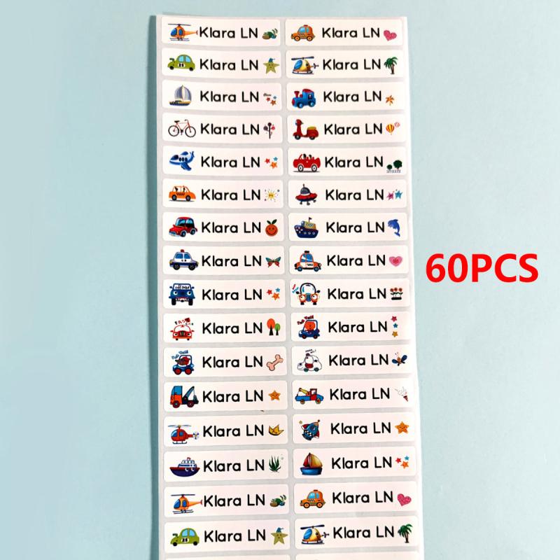 60/240 Custom Name Stickers Waterproof School Label Personalized Decal