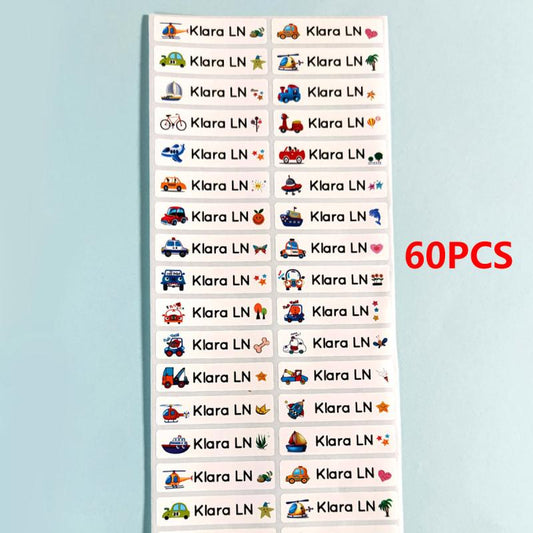 60/240 Custom Name Stickers Waterproof School Label Personalized Decal