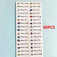 60/240 Custom Name Stickers Waterproof School Label Personalized Decal
