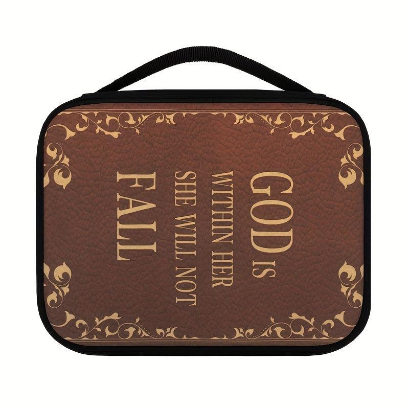 GOD Is WITHIN HER SHE WILL NOT FALL Golden Letters Print Bible Covers For Women