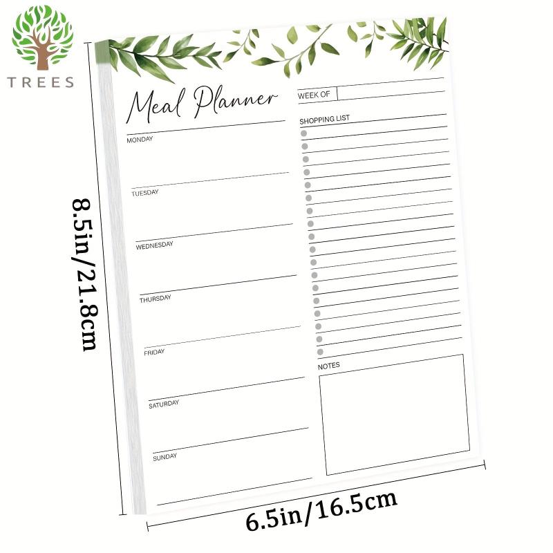 Trees Magnetic Weekly Meal Planner 52 Tear Off Sheets