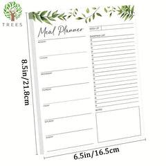 Trees Magnetic Weekly Meal Planner 52 Tear Off Sheets