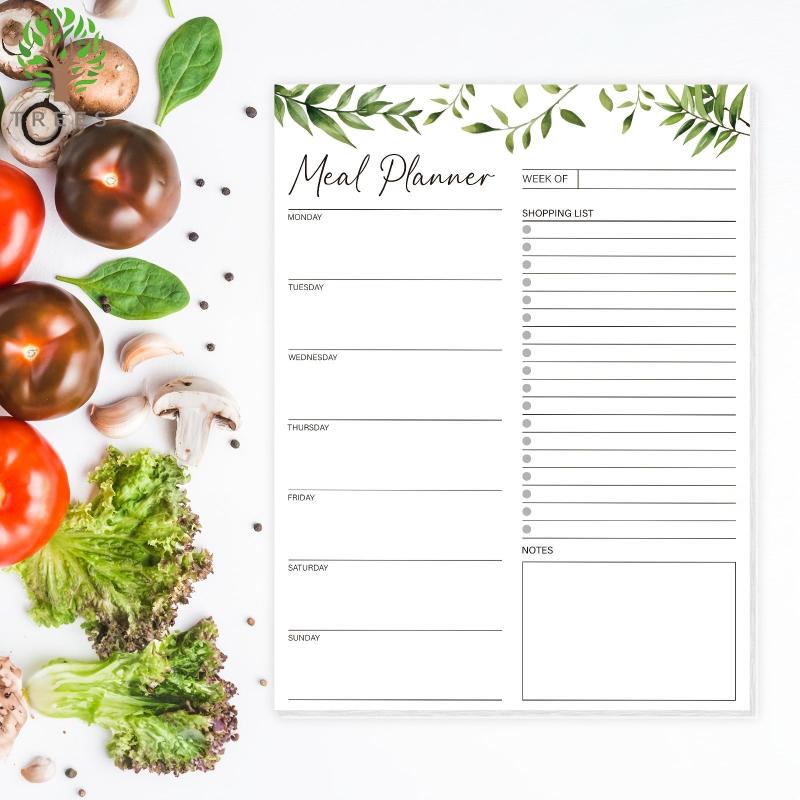 Trees Magnetic Weekly Meal Planner 52 Tear Off Sheets