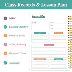 Teacher Planner Notebook Academic Lesson Plan & Record Book 8.5x5.5 Inches