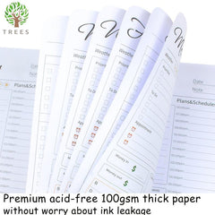 Trees Daily Weekly Planner with Hourly Schedule