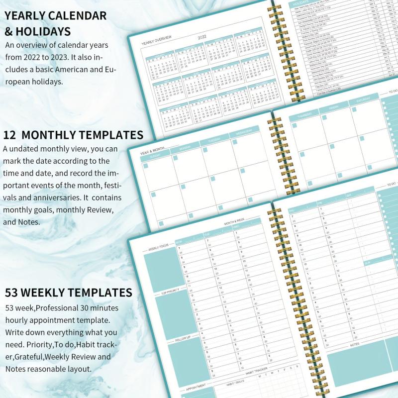 1pc Undated Weekly Schedule Planner 53 Weeks
