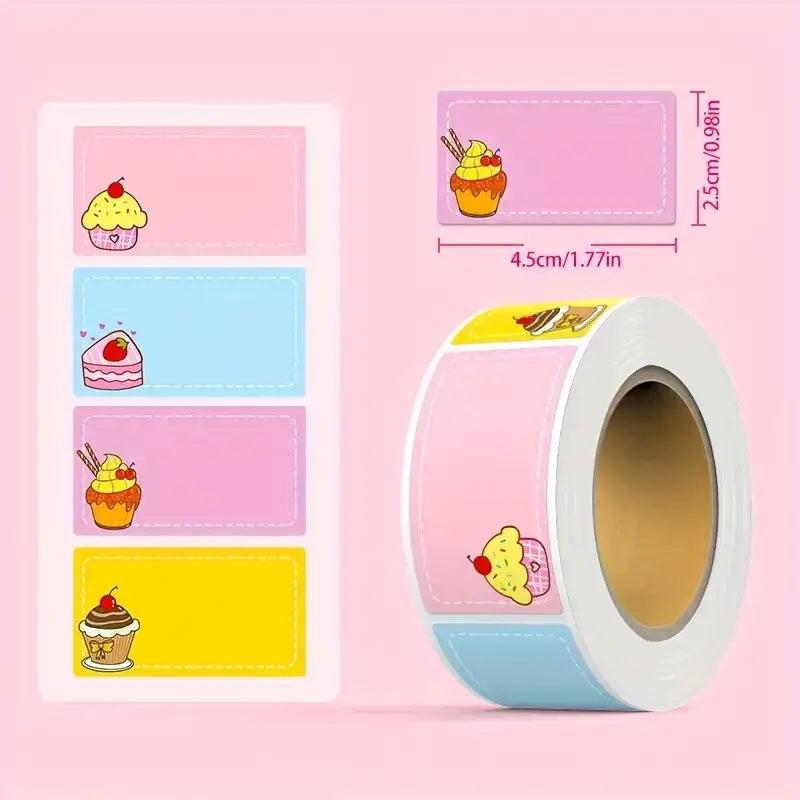 Cartoon Name Stickers for Preschool Students
