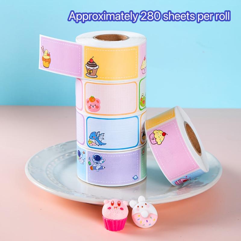 Cartoon Name Stickers for Preschool Students