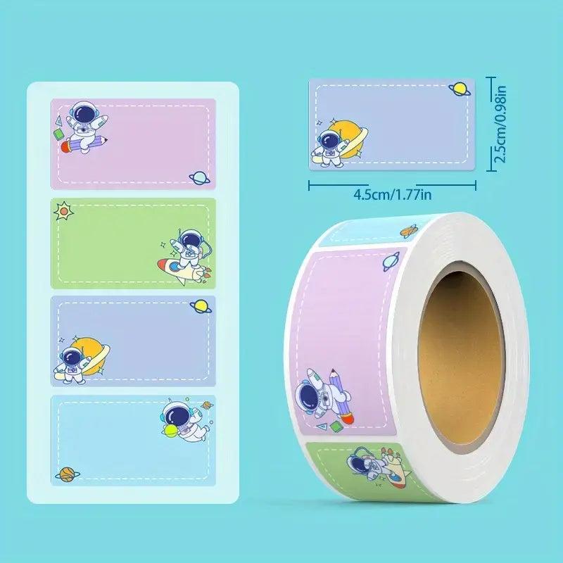 Cartoon Name Stickers for Preschool Students