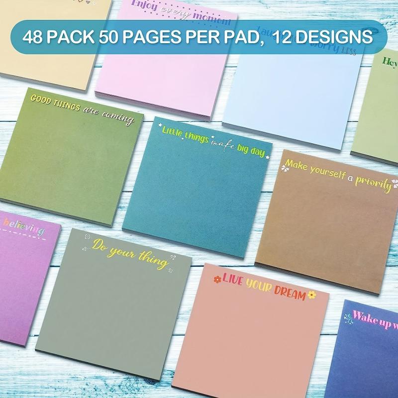 Motivational Stickers & Notebook Gift Set - 12 Pieces of Stickers & 50 Pages