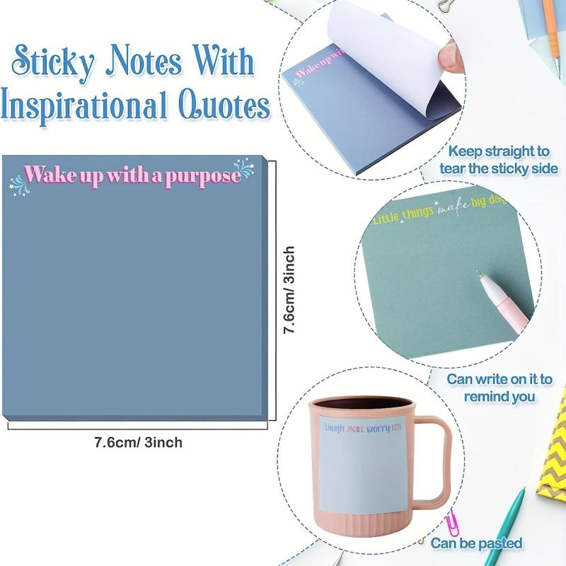 Motivational Stickers & Notebook Gift Set - 12 Pieces of Stickers & 50 Pages