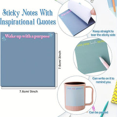 Motivational Stickers & Notebook Gift Set - 12 Pieces of Stickers & 50 Pages