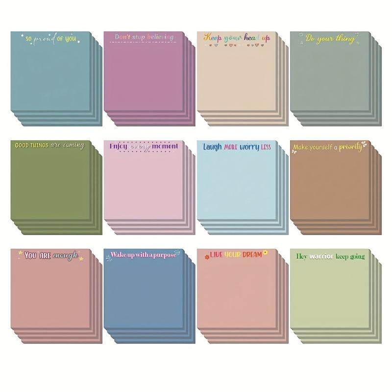 Motivational Stickers & Notebook Gift Set - 12 Pieces of Stickers & 50 Pages