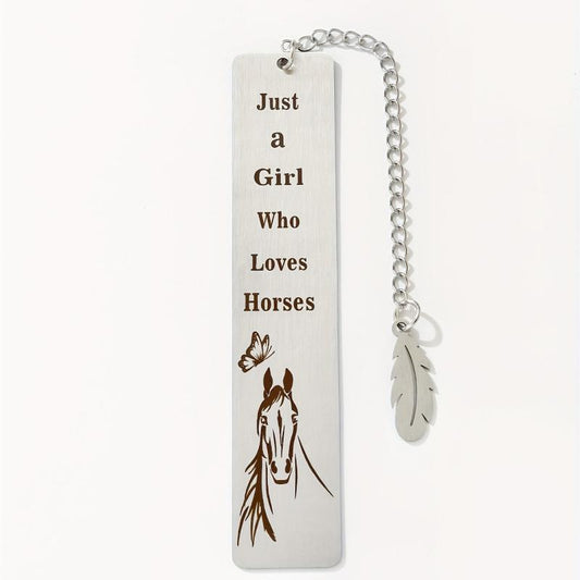 Stainless Steel Horse Bookmark - Ideal Gift for Girls and Students