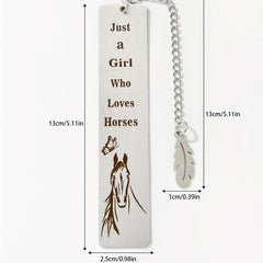 Stainless Steel Horse Bookmark - Ideal Gift for Girls and Students