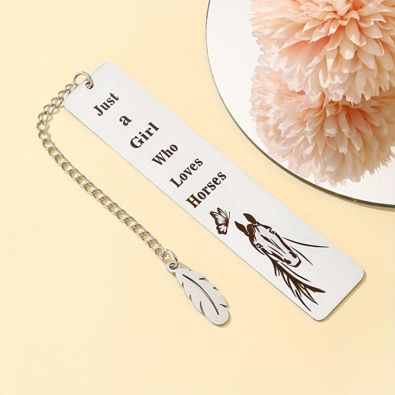 Stainless Steel Horse Bookmark - Ideal Gift for Girls and Students
