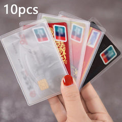 10pcs Card Cover Transparent Matte Anti RFID Protector Case