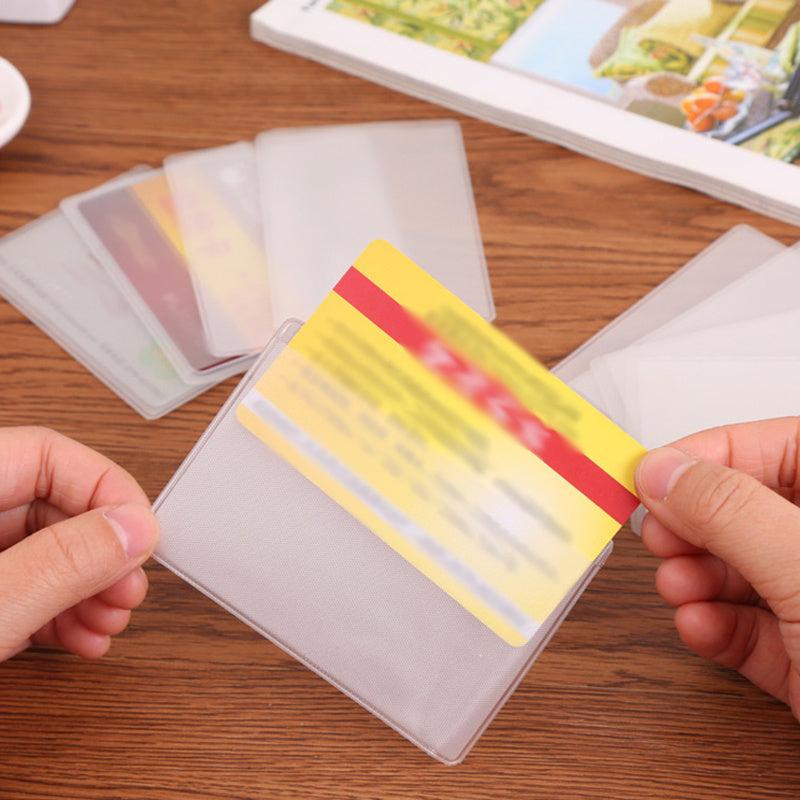 10pcs Card Cover Transparent Matte Anti RFID Protector Case
