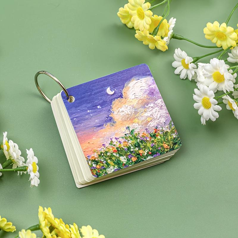 Iron Ring Book Painting Scenery Memo Pad 80sheets