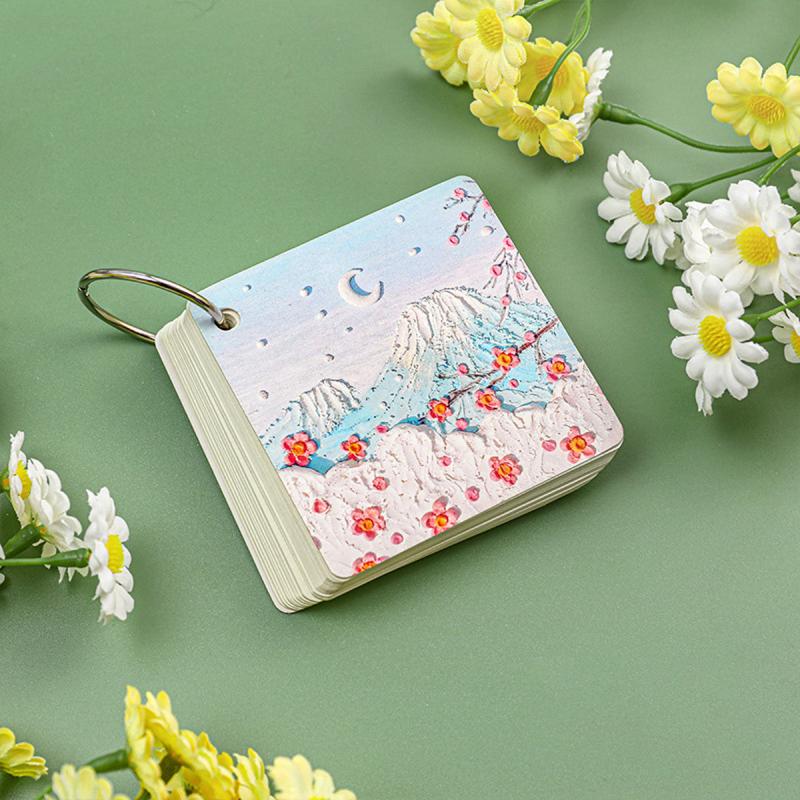 Iron Ring Book Painting Scenery Memo Pad 80sheets