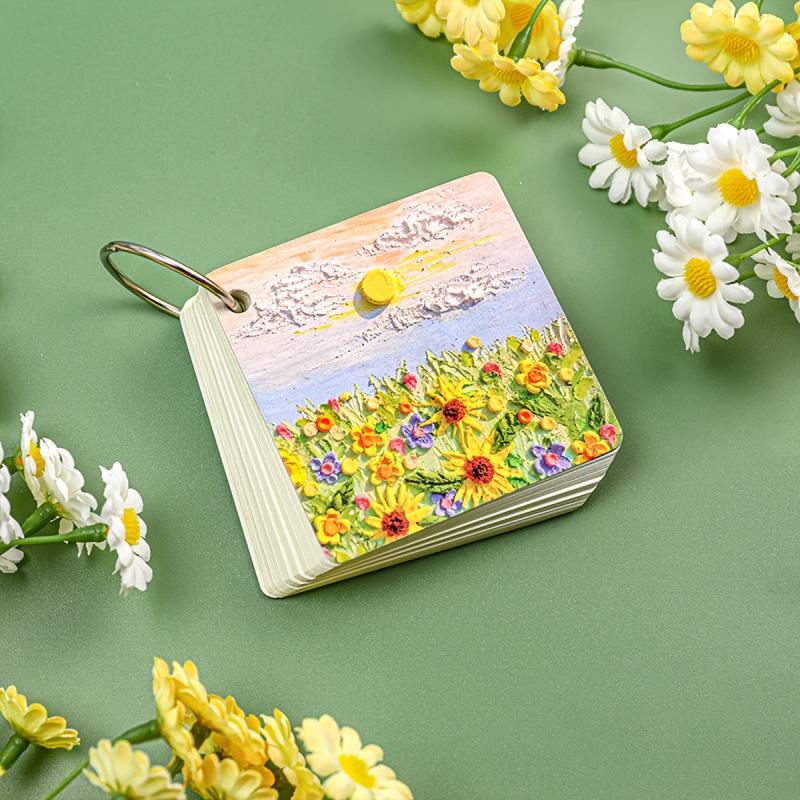 Iron Ring Book Painting Scenery Memo Pad 80sheets