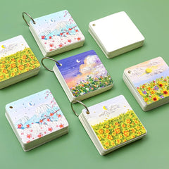 Iron Ring Book Painting Scenery Memo Pad 80sheets