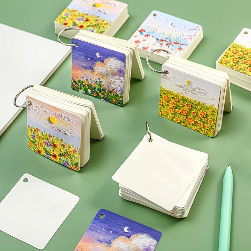 Iron Ring Book Painting Scenery Memo Pad 80sheets