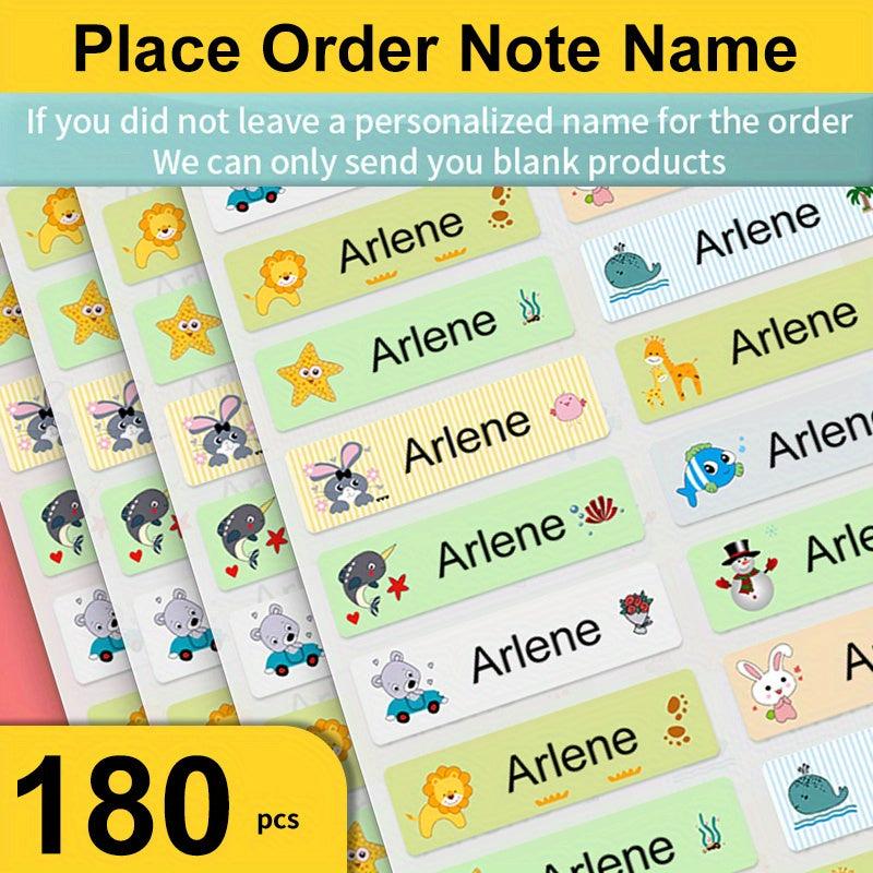 Custom Name Stickers Waterproof Labels Animal Tags Pack Of 120 180pcs