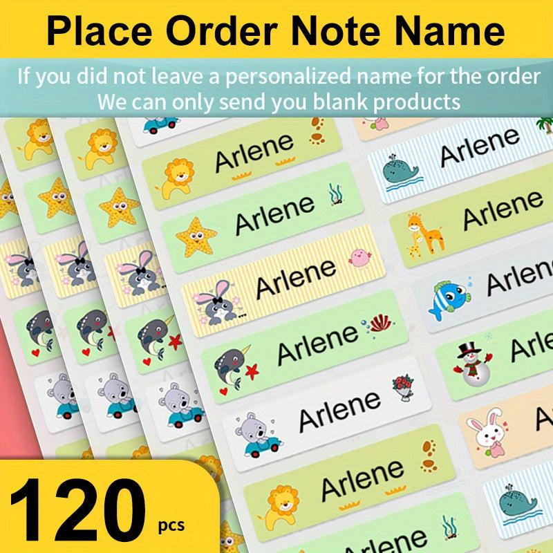 Custom Name Stickers Waterproof Labels Animal Tags Pack Of 120 180pcs