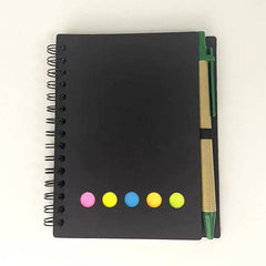 Spiral Notebook Lined Notepad with Pen Holder and Sticky Notes, 4.5 x 5.5 inches