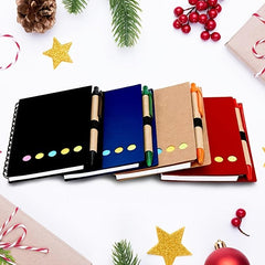 Spiral Notebook Lined Notepad with Pen Holder and Sticky Notes, 4.5 x 5.5 inches