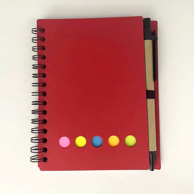 Spiral Notebook Lined Notepad with Pen Holder and Sticky Notes, 4.5 x 5.5 inches