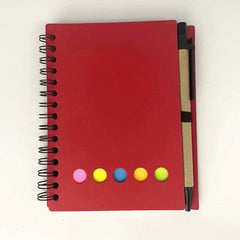 Spiral Notebook Lined Notepad with Pen Holder and Sticky Notes, 4.5 x 5.5 inches
