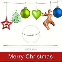 100pcs Christmas Ornament Hanger Metallic Cord Tinsel Rope Snap Lock String